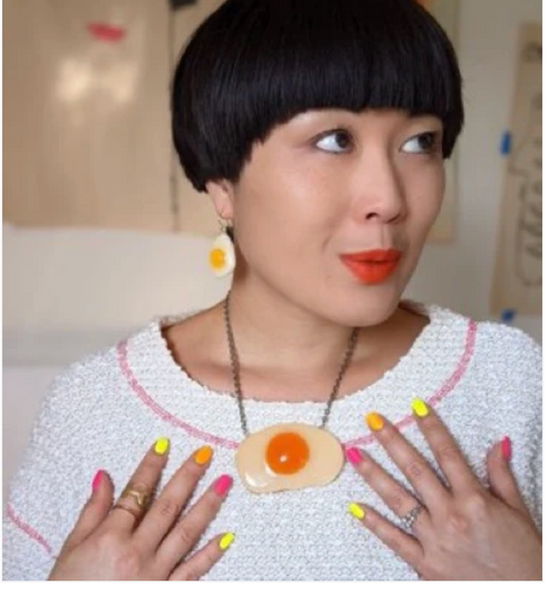 Glitter Jumbo Gummy Egg Necklace