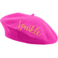 Sparkle!  Embroidered Beret in Pink