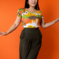 Earth-Toned Meadow Print Tulip Sleeve