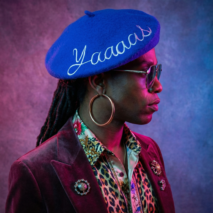 Yaaaas Queen! Embroidered Beret in Blue