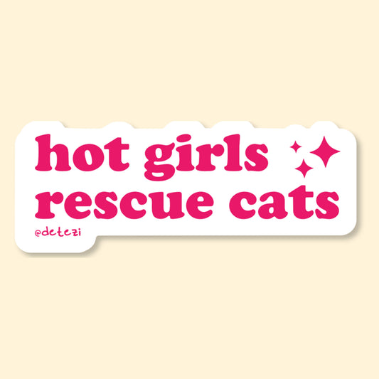 Hot Girls Rescue Cats Sticker