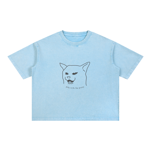 Play with the Pussy Mineral Wash Boxy Tee