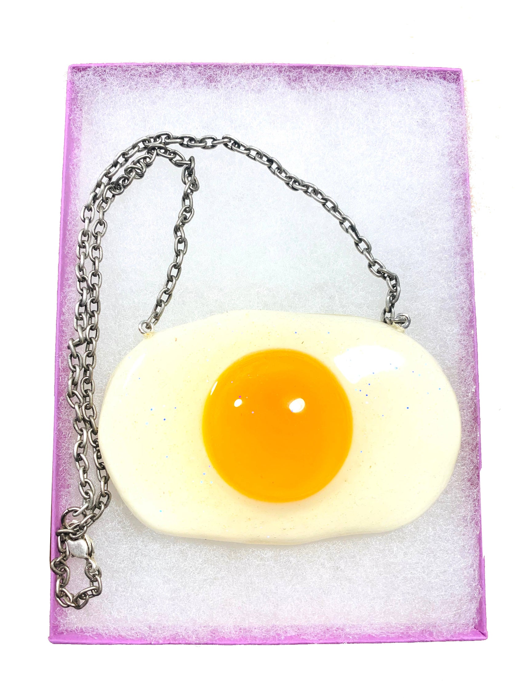 Glitter Jumbo Gummy Egg Necklace - Candy Jewelry