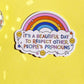 Respect pronouns sticker lgbtq hydroflask planner: White