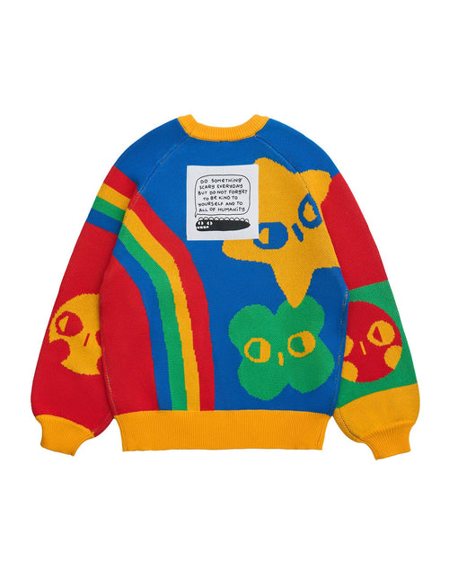 Rainbow Heart Knit Sweater