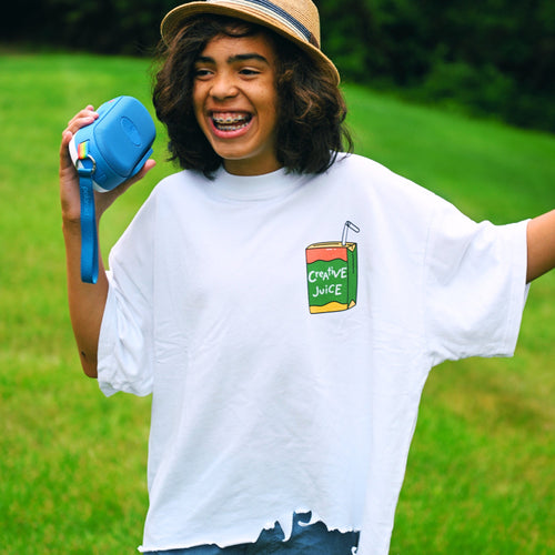 Creative Juice Vintage Wash Boxy Distressed Hem T-Shirt
