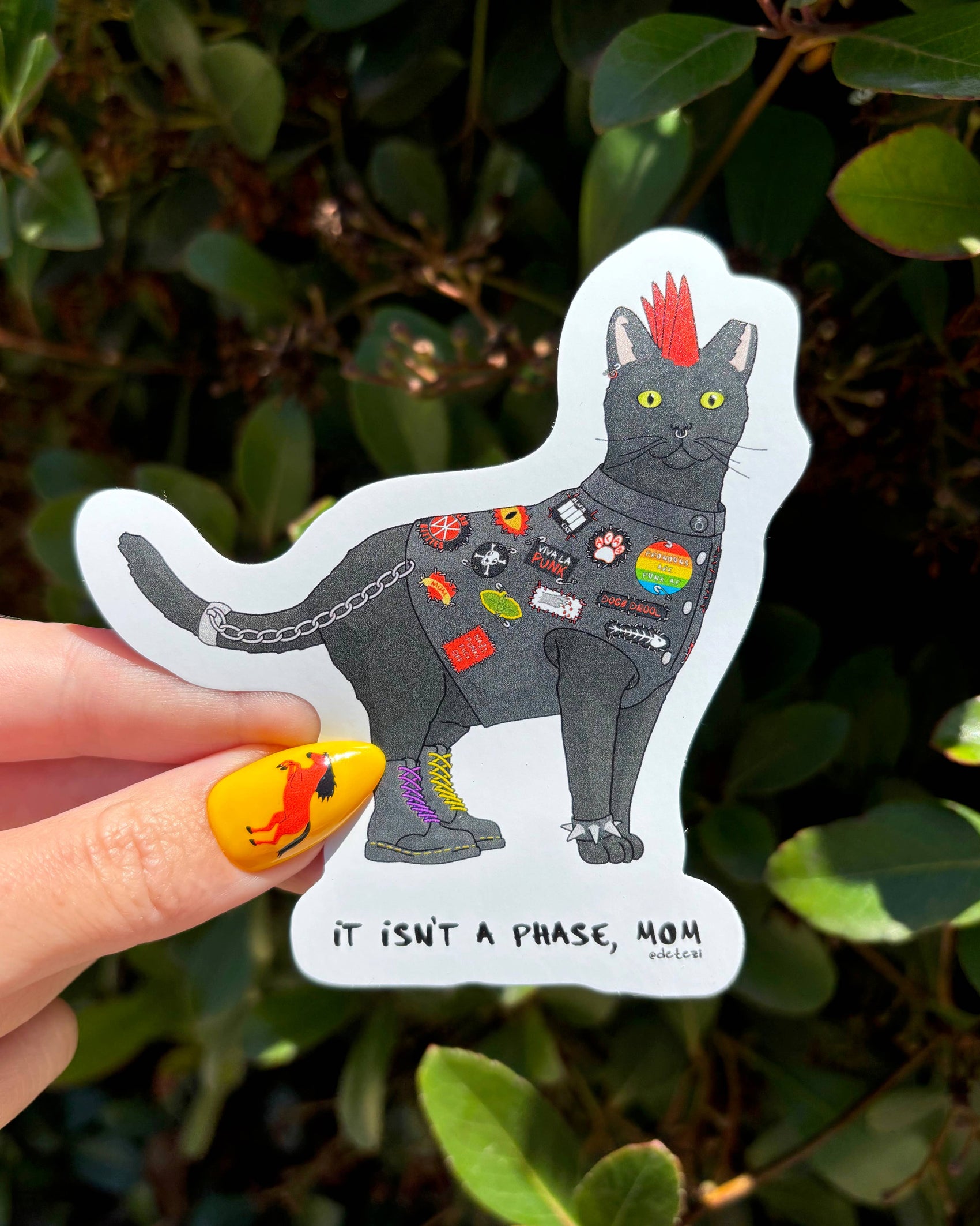 Punk Cat It's Not A Phase Sticker