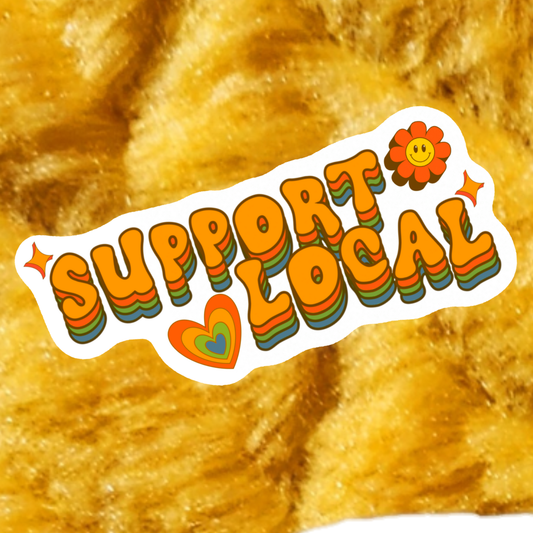 Retro Support Local Sticker