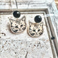 Sketch Cat Face Drop Earrings