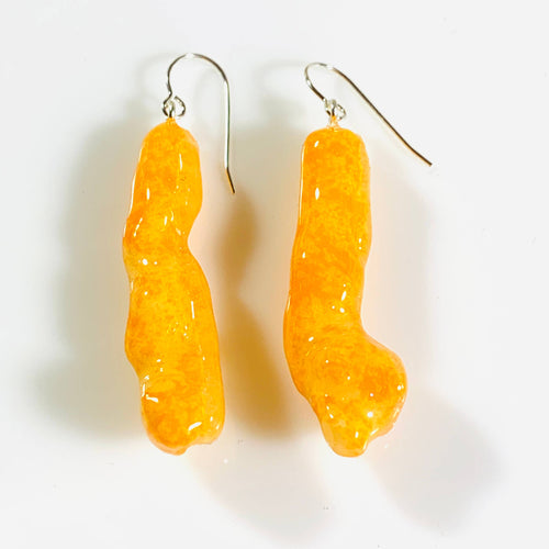 Glitter Cheeto Earrings - Snack Jewelry