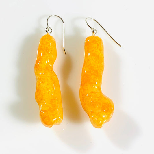 Glitter Cheeto Earrings - Snack Jewelry