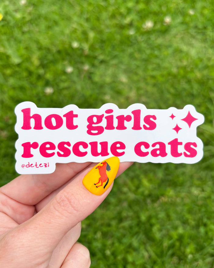 Hot Girls Rescue Cats Sticker