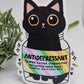 Antidepressant cat sticker
