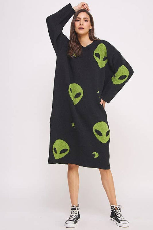 Alien Oversized Knit Sweater Dress (Plus Size)