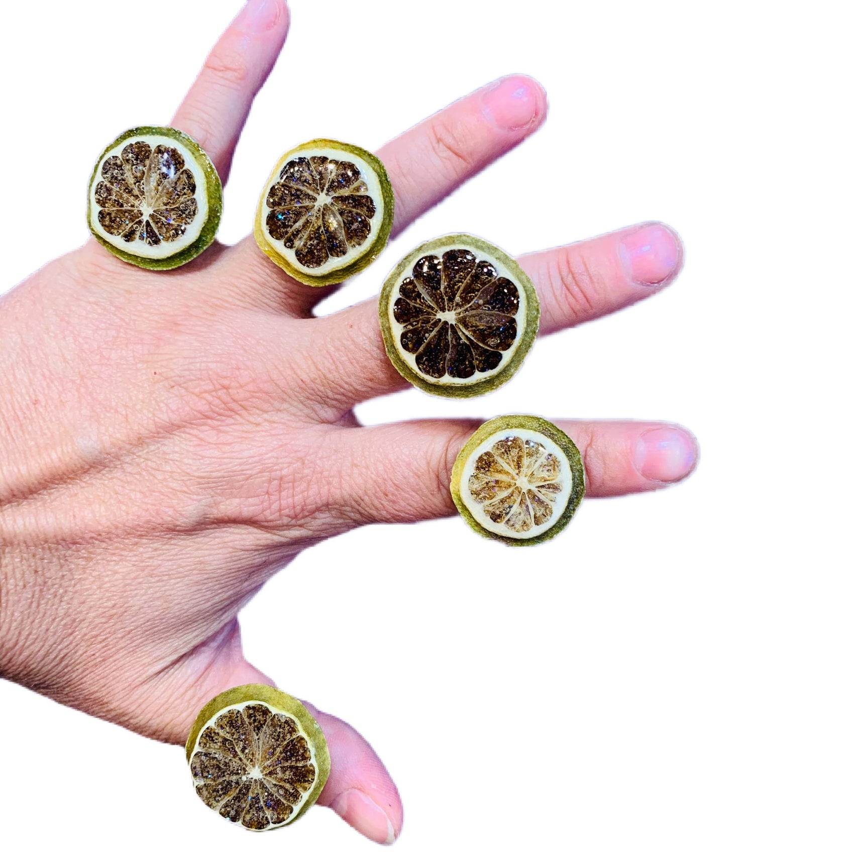 Glitter Keylime Ring - Fruit Jewelry