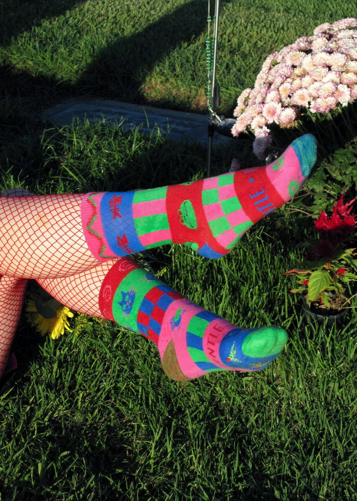 Wacky Cat crew socks