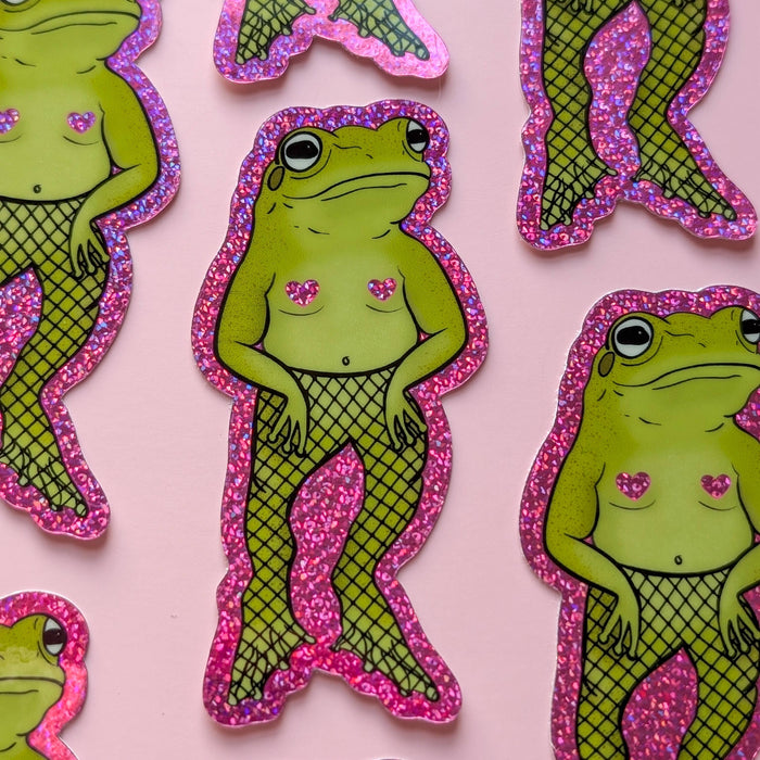 Sexy frog glitter sticker