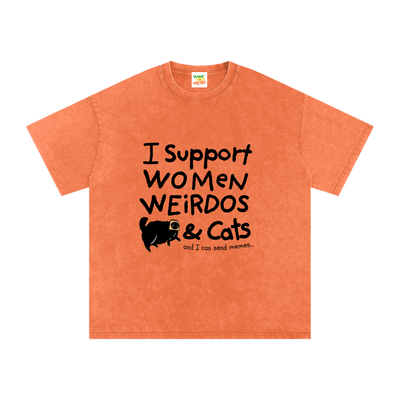 I Support the Good Stuff Snow Washed Oversized Tee