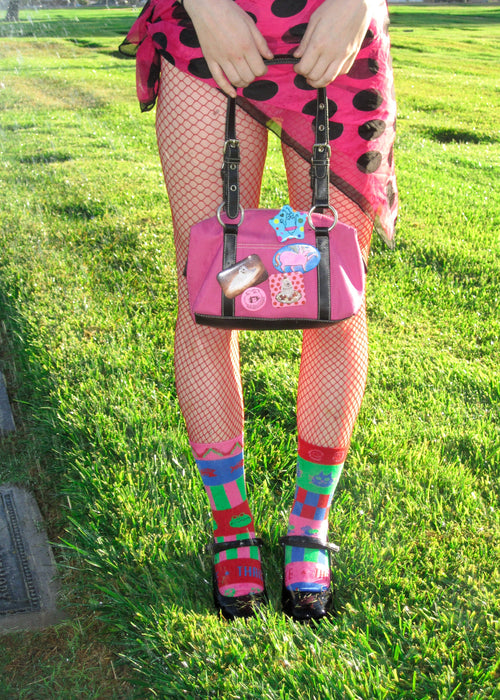 Wacky Cat crew socks