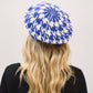 Houndstooth Pattern Knit Beret