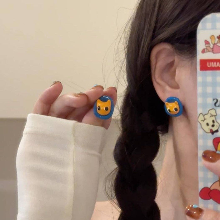 Whimsical Fun Cat Stud Earrings