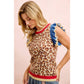 Leopard Loves Blue Ruffle Sweater Vest