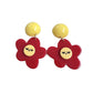 Smiley Flower Drop Earrings