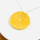 Glitter Lemon Necklace - Citrus Fruit Jewelry