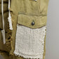 Vintage Wash Distress Jogger Pants with Crochet & Lace Patch details