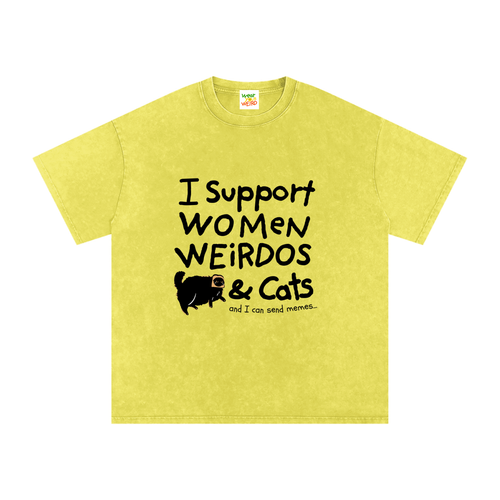 I Support the Good Stuff Snow Washed Oversized Tee