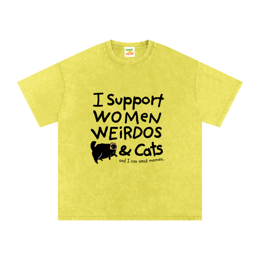 I Support the Good Stuff Snow Washed Oversized Tee