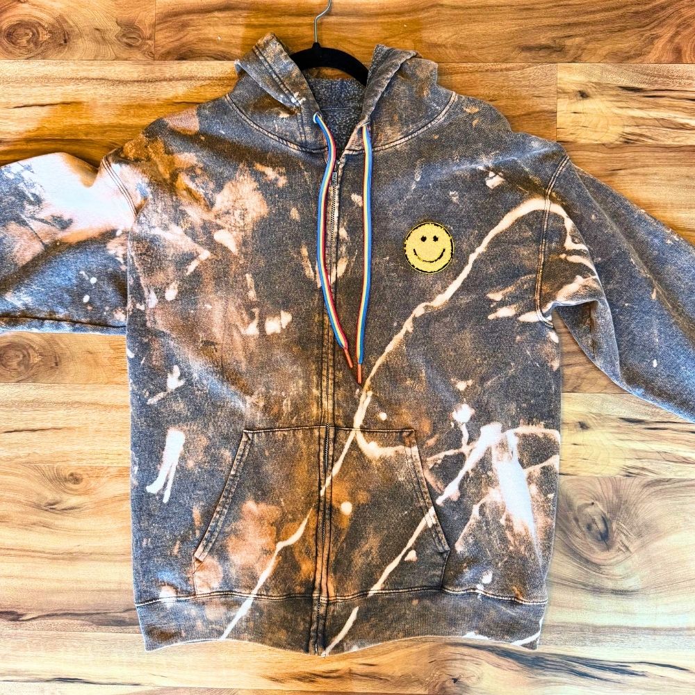 One of One: Happy Mess Color Pop Smiley Zip-Up