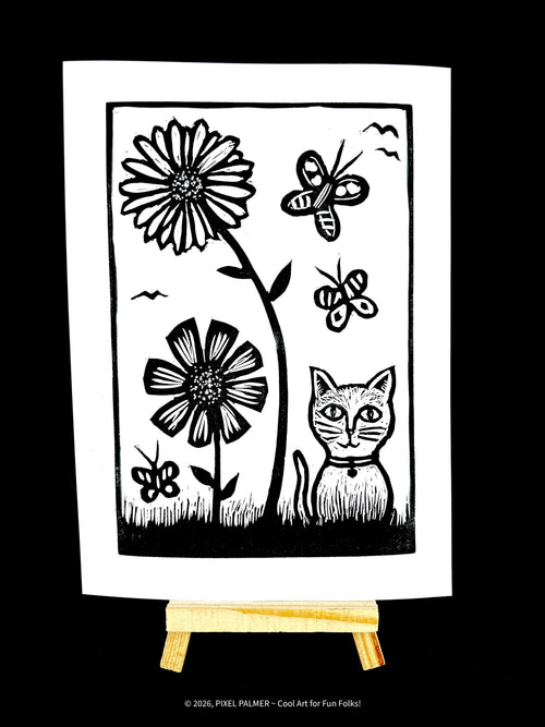 Towering Flowers, Big Butterflies and an Itty Bitty Kitty