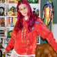 One of One: Happy Mess Rainbow Red Smiley Hoodie