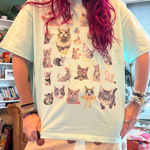 Cat Sticker Sheet Graphic Tee